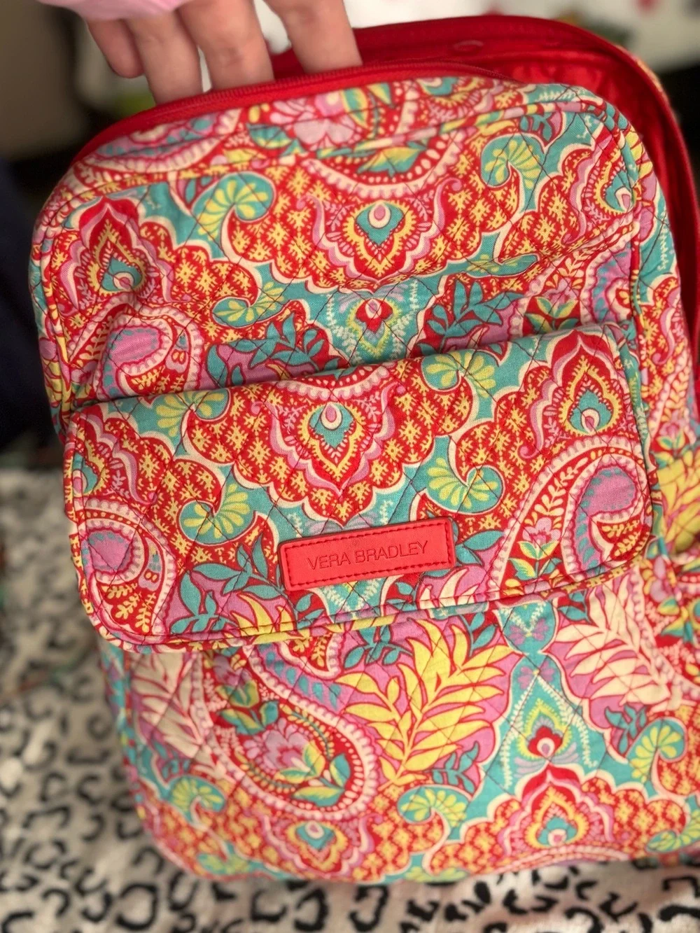 Vera Bradley Multicolor Red Paisley Quilted Backpack